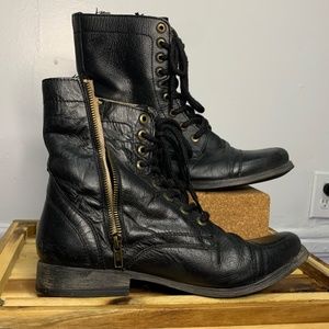 Steve Madden Men's Leather Combat Boots, size 8